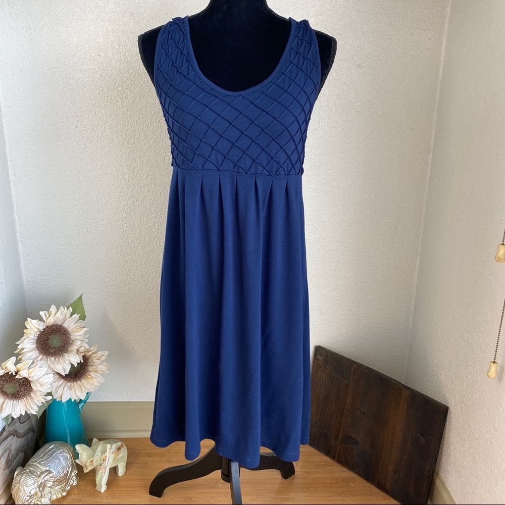 Navy Cotton Dress - Medium